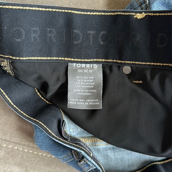 Torrid Blue Skinny Jeans with Distressed Details - Picture 7 of 10